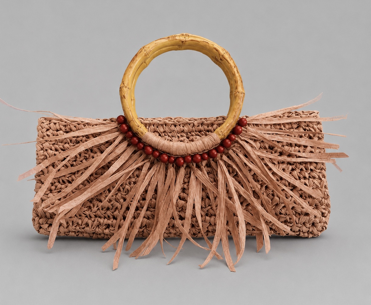 The Isabella Raffia Clutch Tote