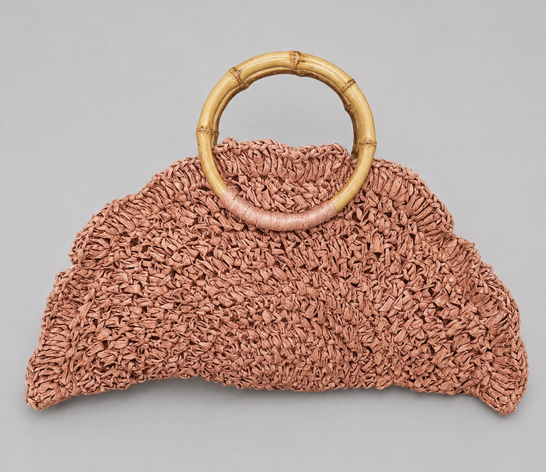 The Sofia Raffia Scallop Tote